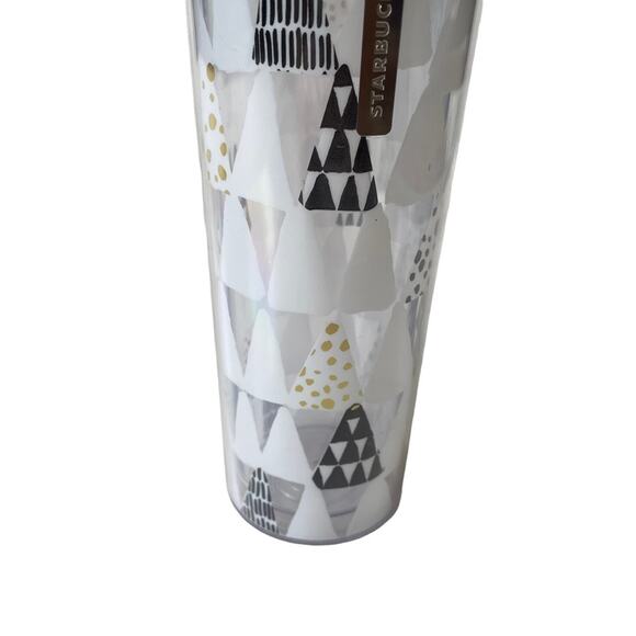 Starbucks 2013 Holiday Tumbler Christmas Trees Minimalist Geometric 16 Oz - Picture 5 of 10
